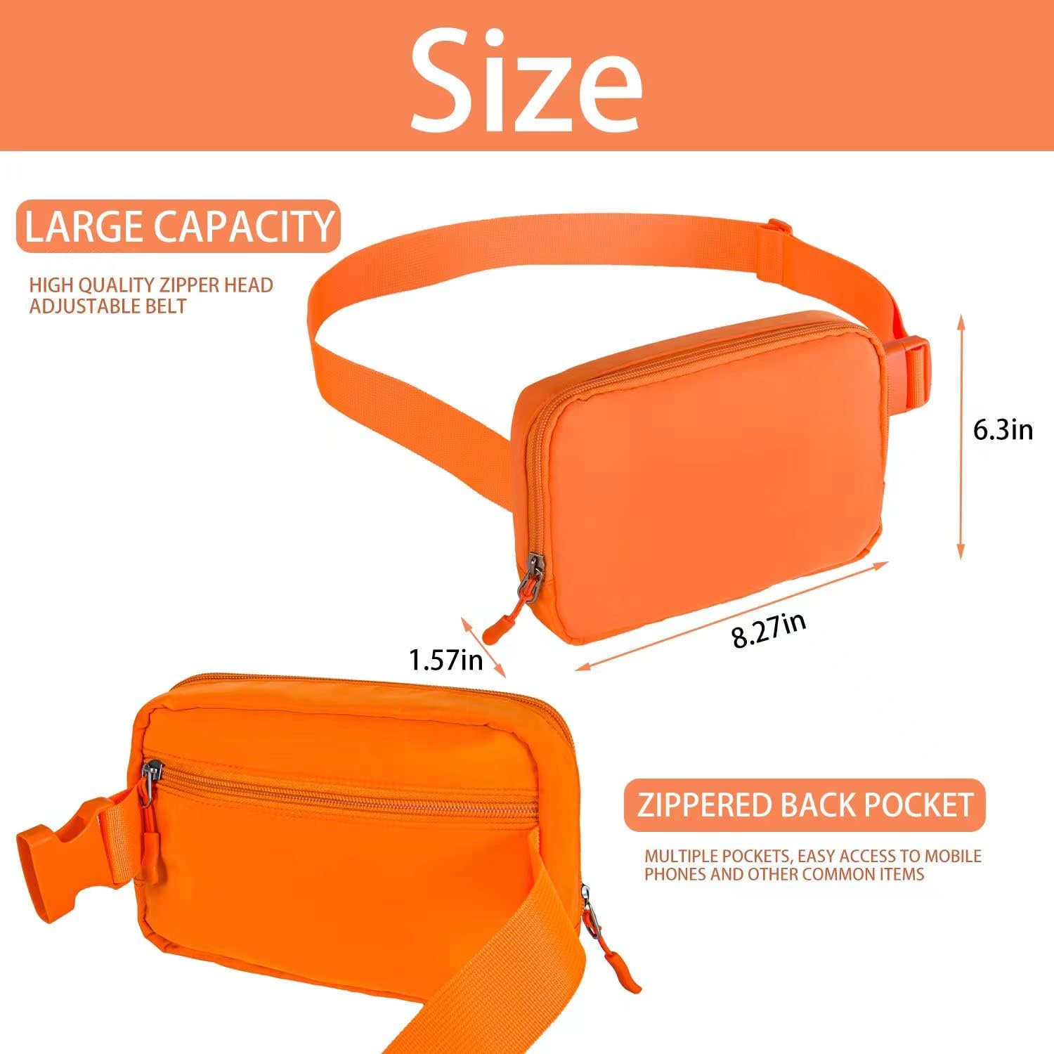 Belt bag Fanny pack crossbody bags for women Everywhere belt bag (Orange) - Image 2