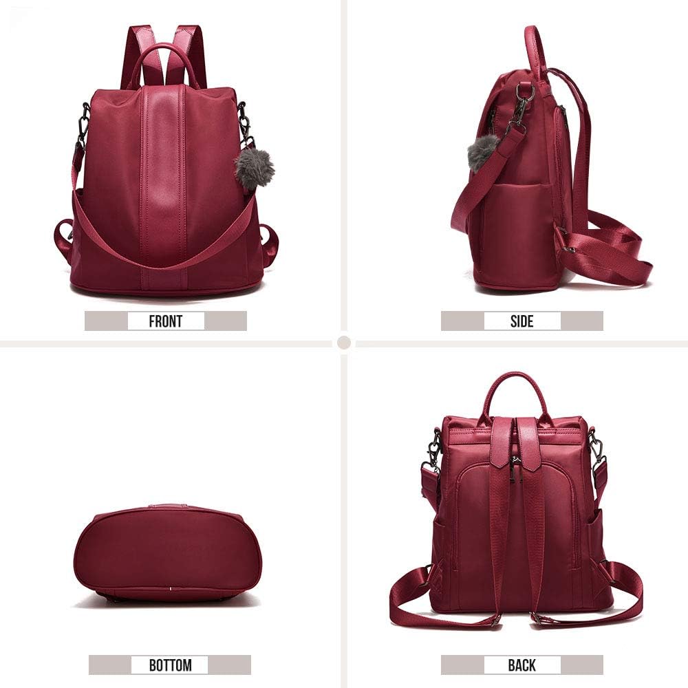 Women Backpack Purse Waterproof Nylon Anti-theft Rucksack Lightweight Shoulder Bag - Image 2