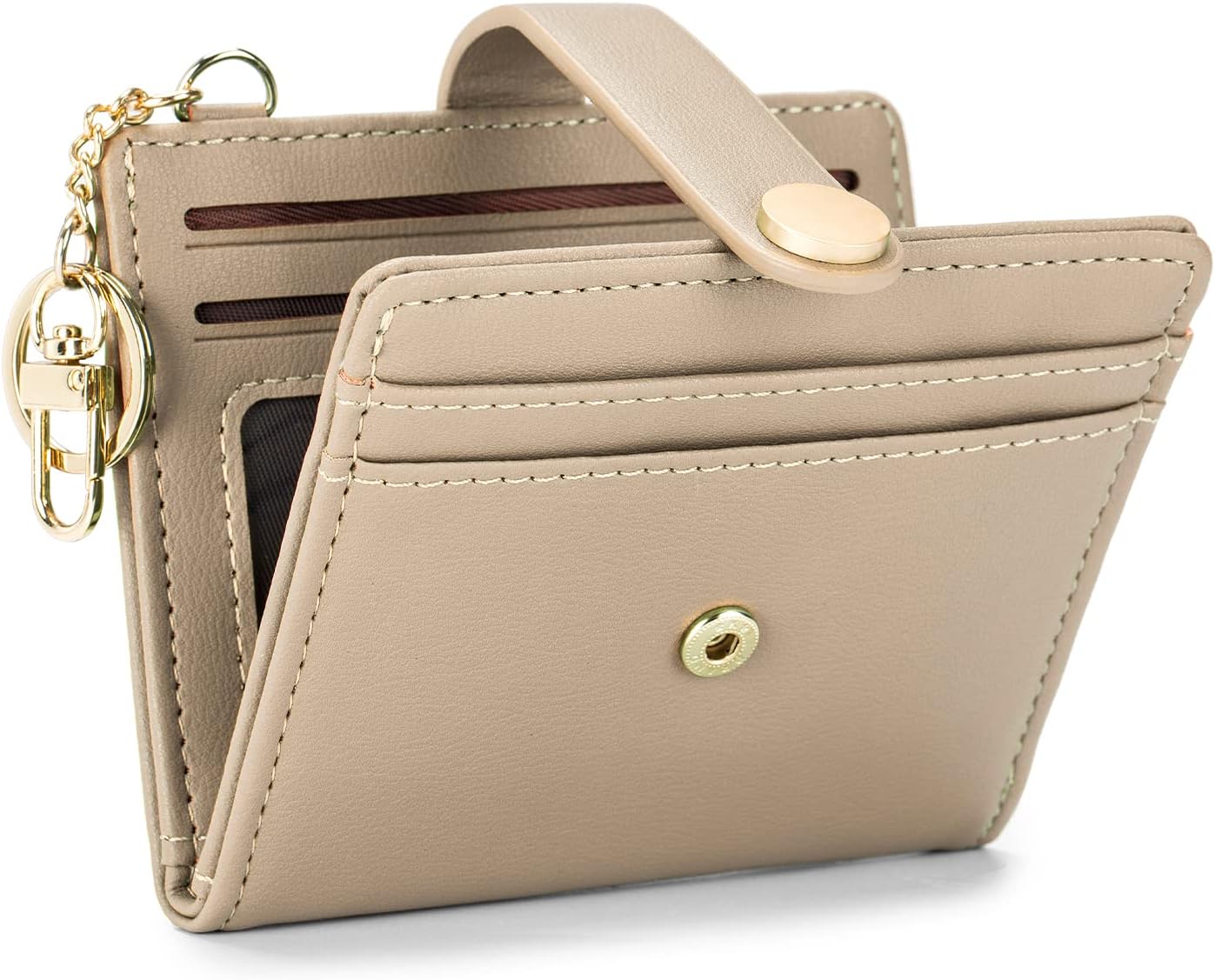 Slim Wallet for Women,RFID Blocking Bifold Credit Card Holder with Zipper Coin Pocket,ID Window,Keychain