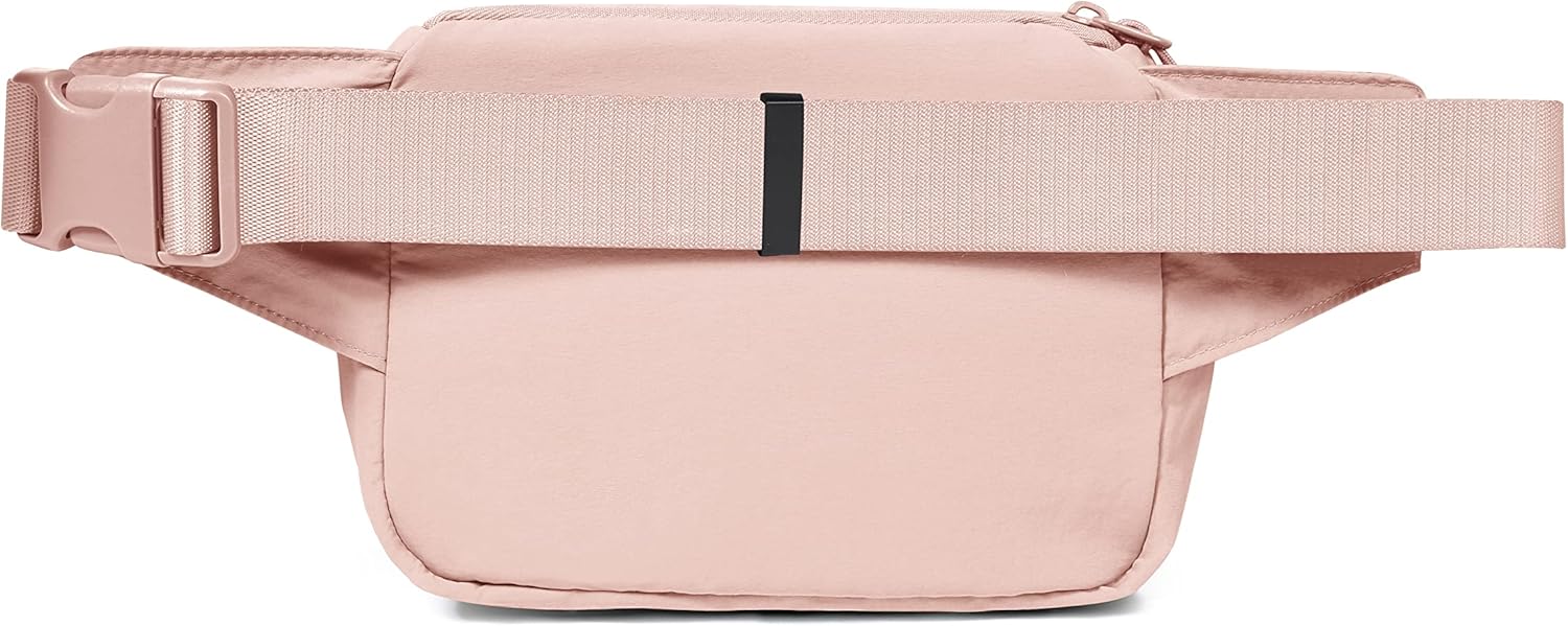 2L Belt Bag for Women Men, Crossbody Fanny Packs with Adjustable Strap Waist Pouch for Workout Hiking Running Travel, Light Pink - Image 2