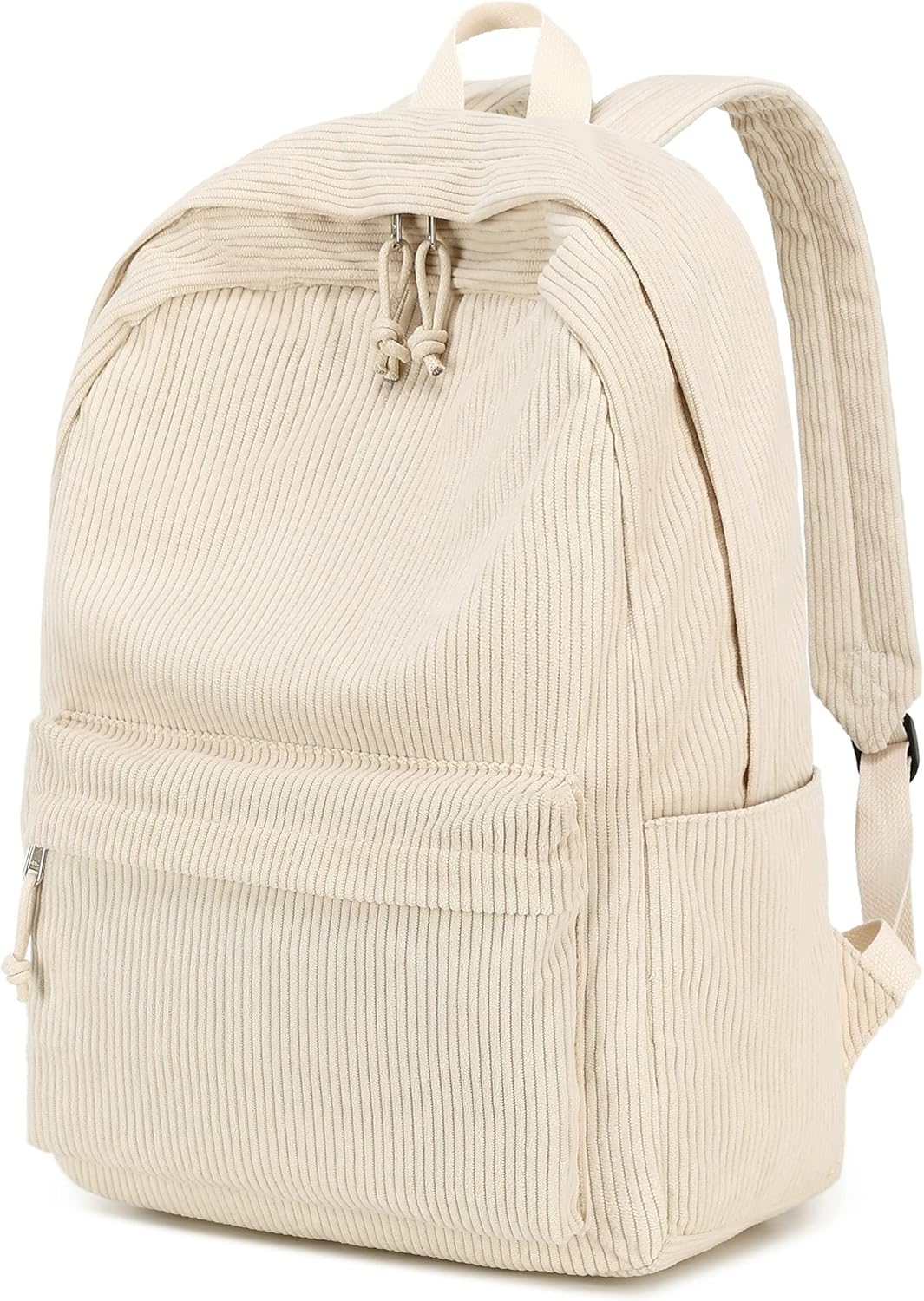 School Backpack for Teens Large Corduroy Bookbag Lightweight 17 inch Laptop Bag for Girls Women Casual High School College (Corduroy-Beige)
